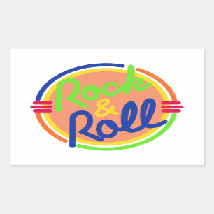 Rock & Roll Rectangular Sticker