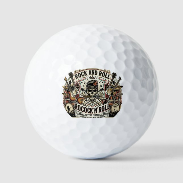 Rock & Roll Revival | Skull & Strings Festival Tee Golf Balls (Front)