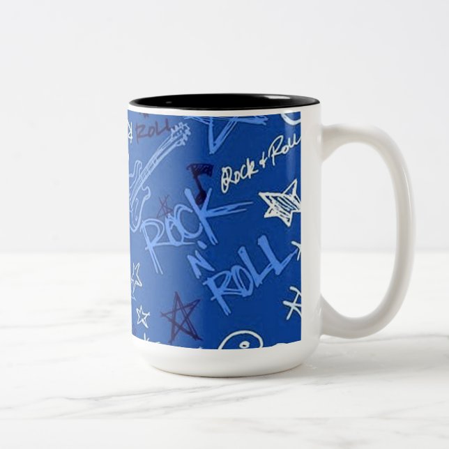 Rock & Roll Rock Star Blue Coffee Mug (Right)