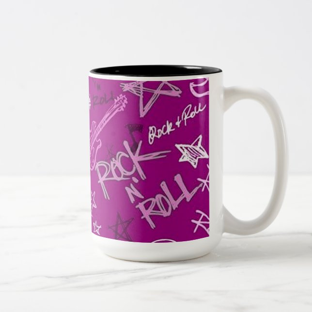 Rock & Roll Rock Star Pink Coffee Mug (Right)