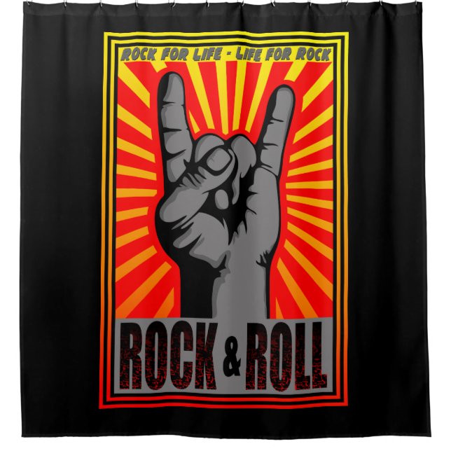 Rock & Roll Shower Curtain (Front)
