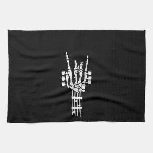 Rock & Roll Skeleton Guitar Music LoKitchen Towels