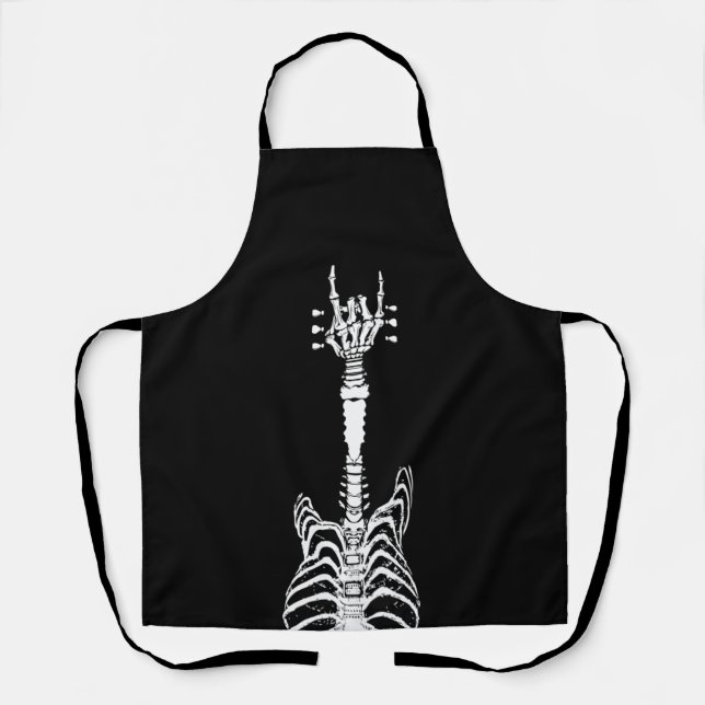 Rock & Roll Skeleton Guitar Music Lover Gift Apron (Front)