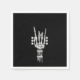 Rock & Roll Skeleton Guitar Music Lover Napkin