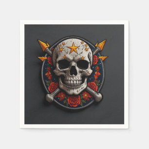 Rock & Roll Skull Patch Napkin