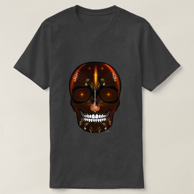 Rock & Roll Skull Skeleton Tshirt (Design Front)