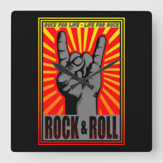 Rock & Roll Square Wall Clock