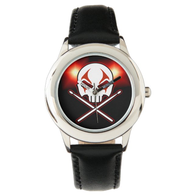 Rock & Roll Watch Heavy Metal Drummer Wrist Watch (Front)