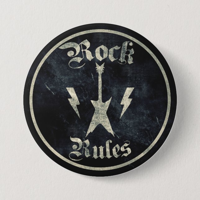 Rock Rules !! 7.5 Cm Round Badge (Front)