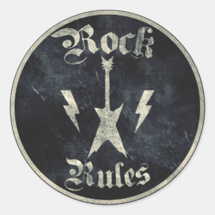 Rock Rules !! Classic Round Sticker