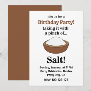 Rock Salt Taking It With A Pinch Of Salt Funny Invitation