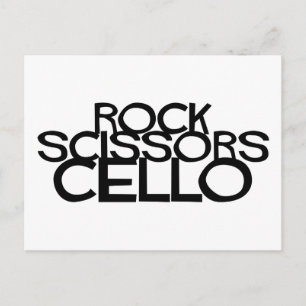 Rock Scissors Cello Postcard