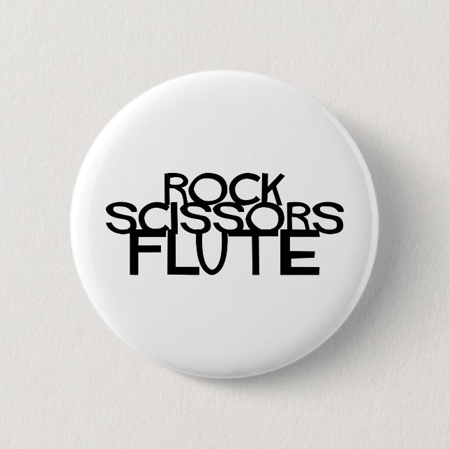 Rock Scissors Flute 6 Cm Round Badge (Front)