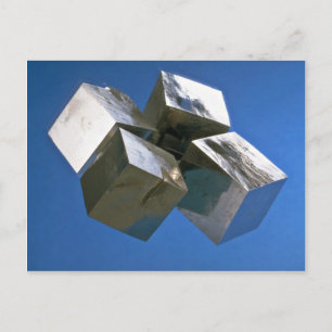Rock shiny Pyrite mineral blocks Postcard