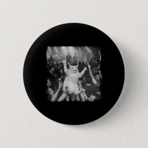 Rock Show Cat Meme Funny Humor Tabby Cat Crowd Sur 6 Cm Round Badge
