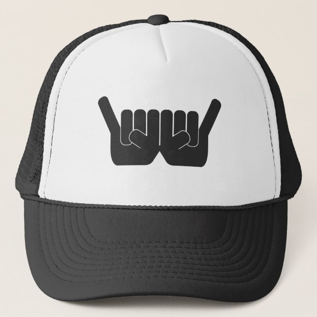 Rock Sign Double Trucker Hat (Front)