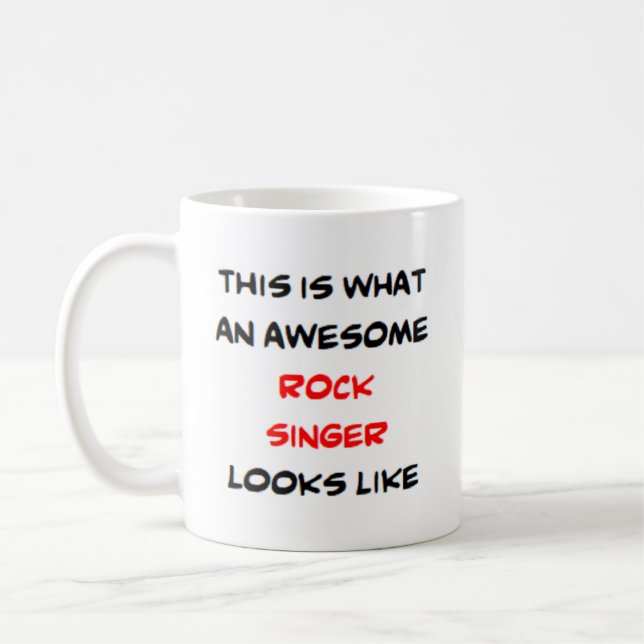 rock singer, awesome coffee mug (Left)