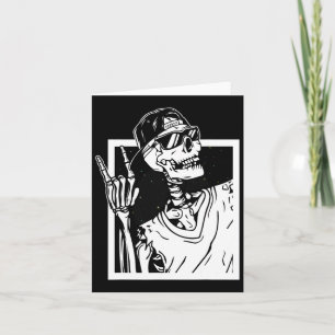 Rock Skeleton Hand Halloween Costume Funny Rocker  Card