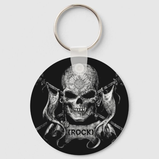 Rock Skull Key Ring (Front)