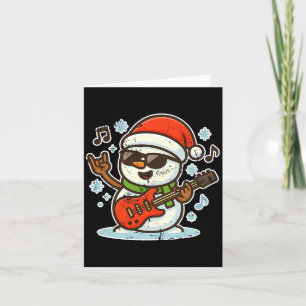 Rock Snowman With Guitar Premium Tri-blend  Card