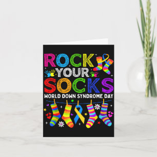 Rock Socks World Down Syndrome Day Funny Men Women Card