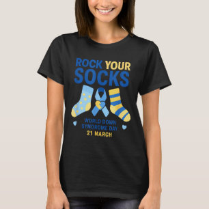 Rock socks world down syndrome day march 21 T-Shirt