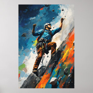 Rock Sport Climbing Wall Climber Paint Poster