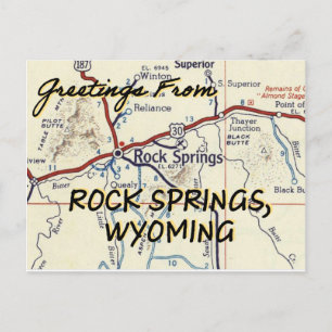 Rock Springs Wyoming Vintage Postcard