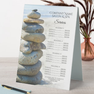 Rock Stack Cairn Spa Salon Services Menu