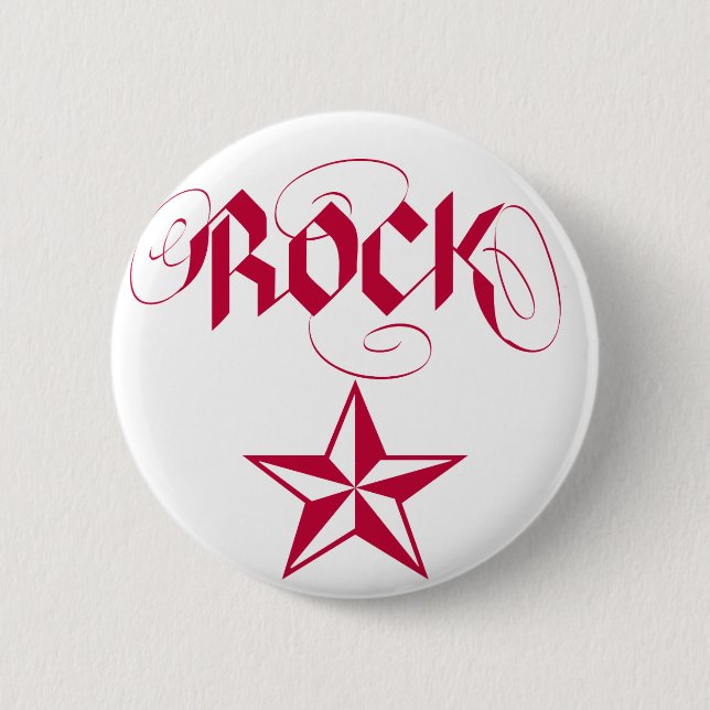 Rock Star 6 Cm Round Badge (Front)