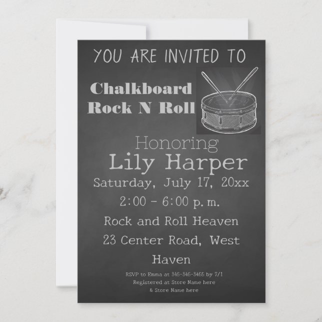 Rock Star Baby Shower Invitation (Front)