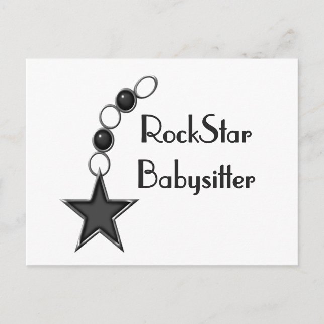Rock Star Babysitter Postcard (Front)