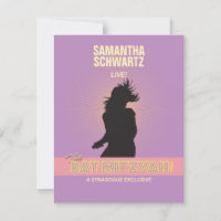 Rock Star Bat Mitzvah Reply Card-Purple Pink
