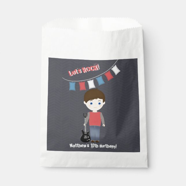 Rock Star Birthday Boy Favour Bag (Front)