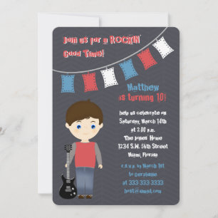 Rock Star Birthday Boy Invitation