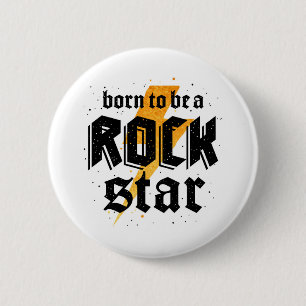 rock star birthday gift 6 cm round badge