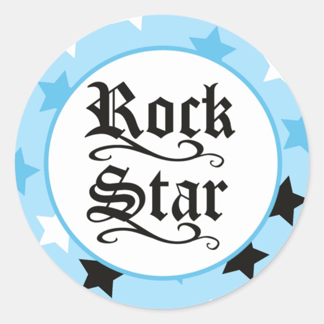 Rock Star (Blue) Envelope Seals / Toppers 20 (Front)