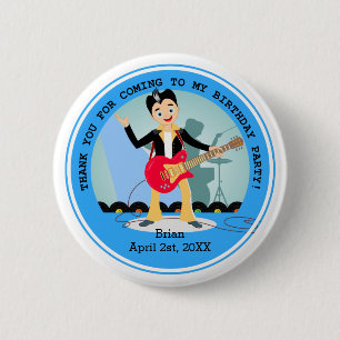 Rock Star Boy birthday party 6 Cm Round Badge
