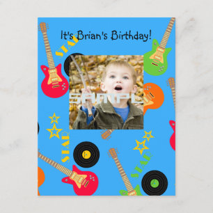 Rock Star Boy birthday party invitation