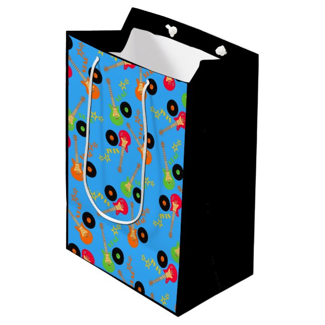 Rock Star Boy birthday party Medium Gift Bag (Front Angled)
