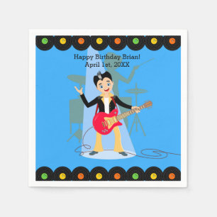Rock Star Boy birthday party Napkin