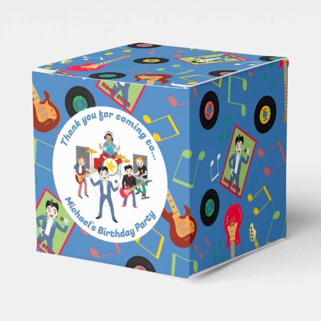 Rock Star Boys Band Birthday Party Favour Box (Front Side)