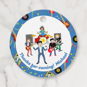Rock Star Boys Band Birthday Party Favour Tags