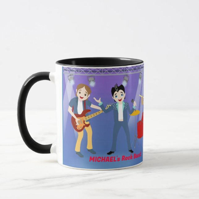 Rock Star Boys Band Birthday Party Mug (Left)