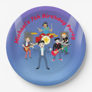 Rock Star Boys Band Birthday Party Paper Plate