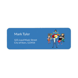 Rock Star Boys Band Birthday Party Return Address Label