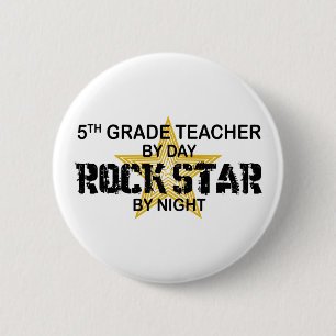 Rock Star by Night - 5th Grade 6 Cm Round Badge