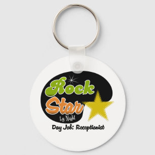 Rock Star By Night - Day Job Receptionist Key Ring