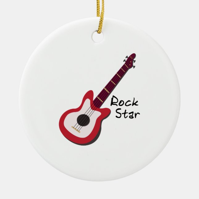 Rock Star Ceramic Ornament (Front)