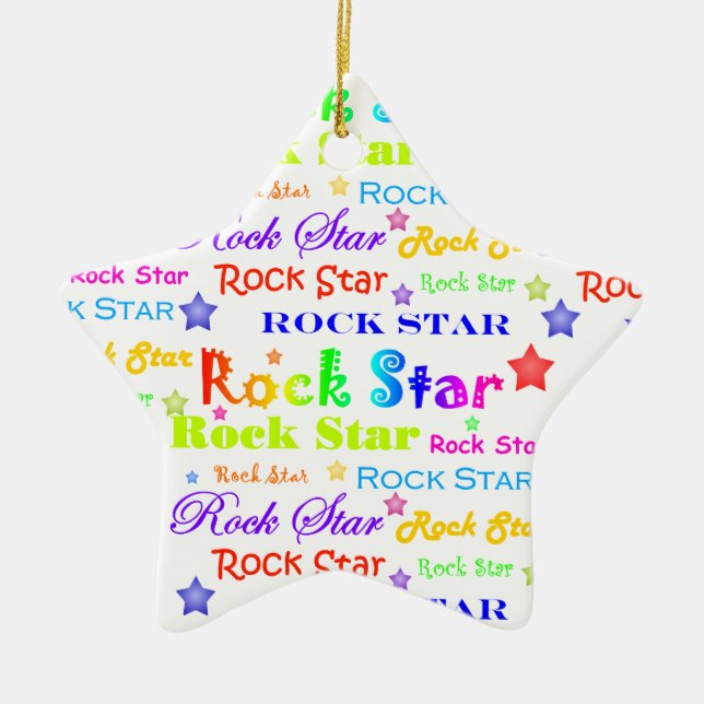 Rock Star Ceramic Tree Decoration (Front)
